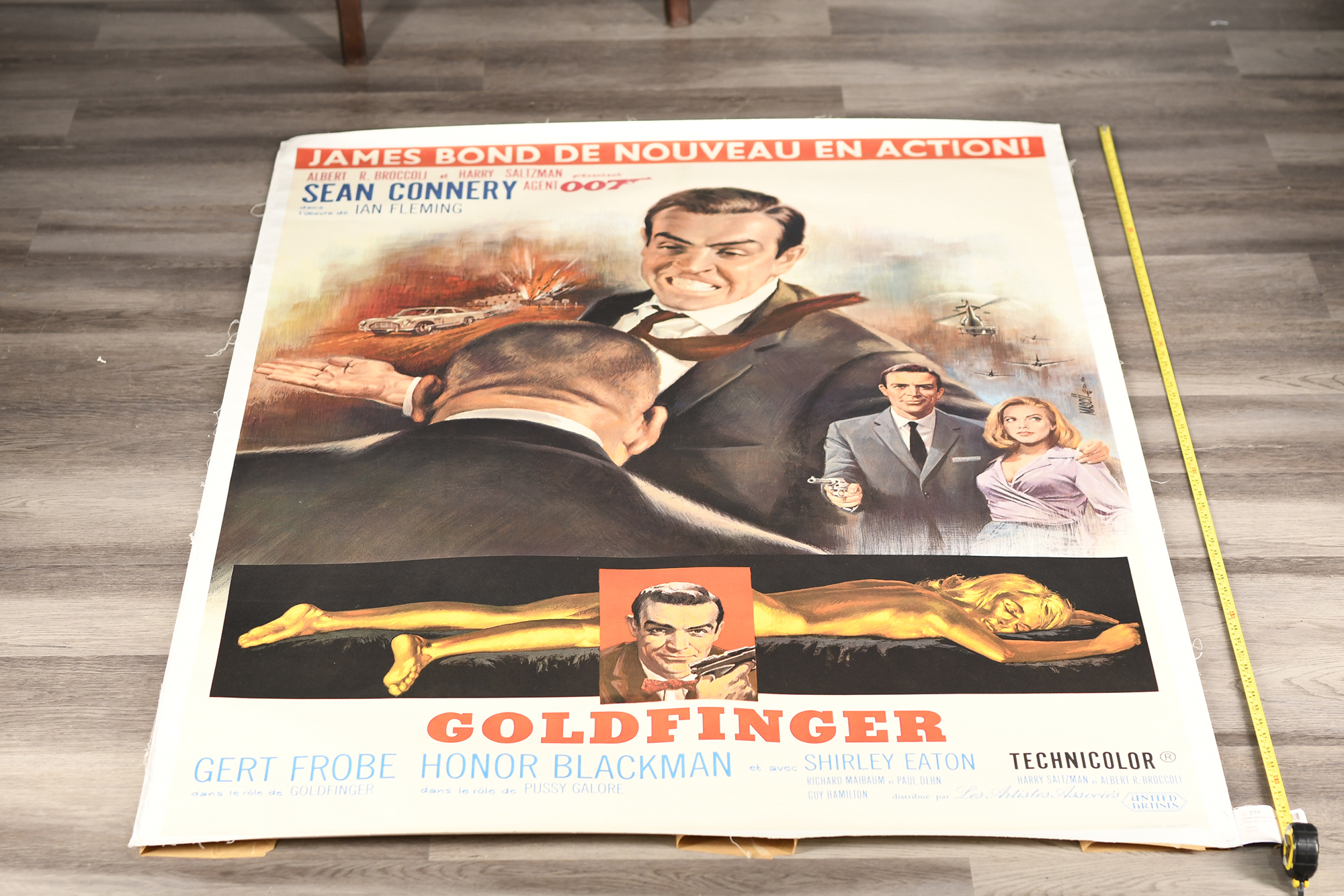 Original Vintage James Bond "Goldfinger" Cinema Poster (1965) Superb Condition - Image 16 of 16