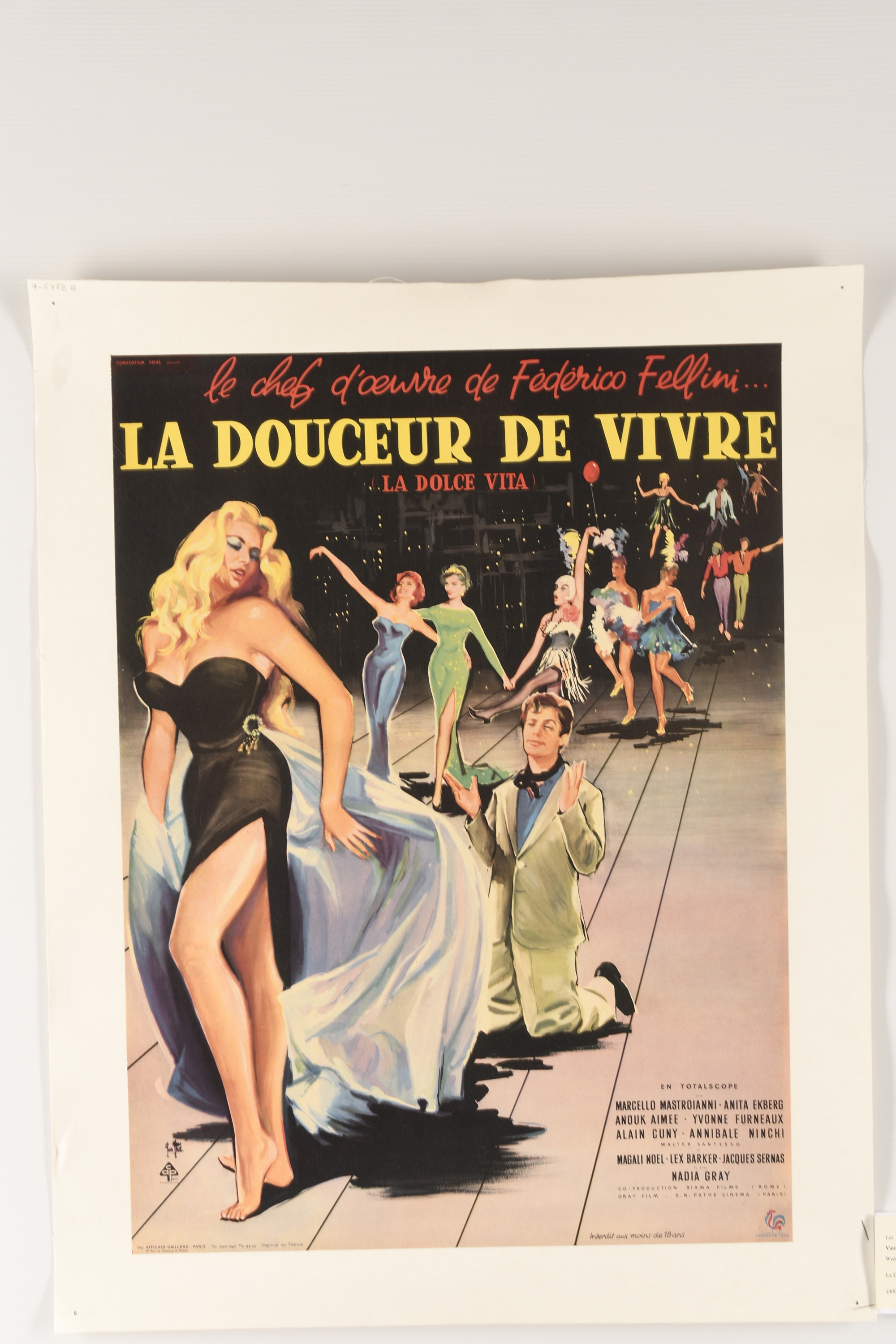 Original "La Doucer De Vivre" Vintage Film Poster (1960) 1st release. - Image 12 of 13