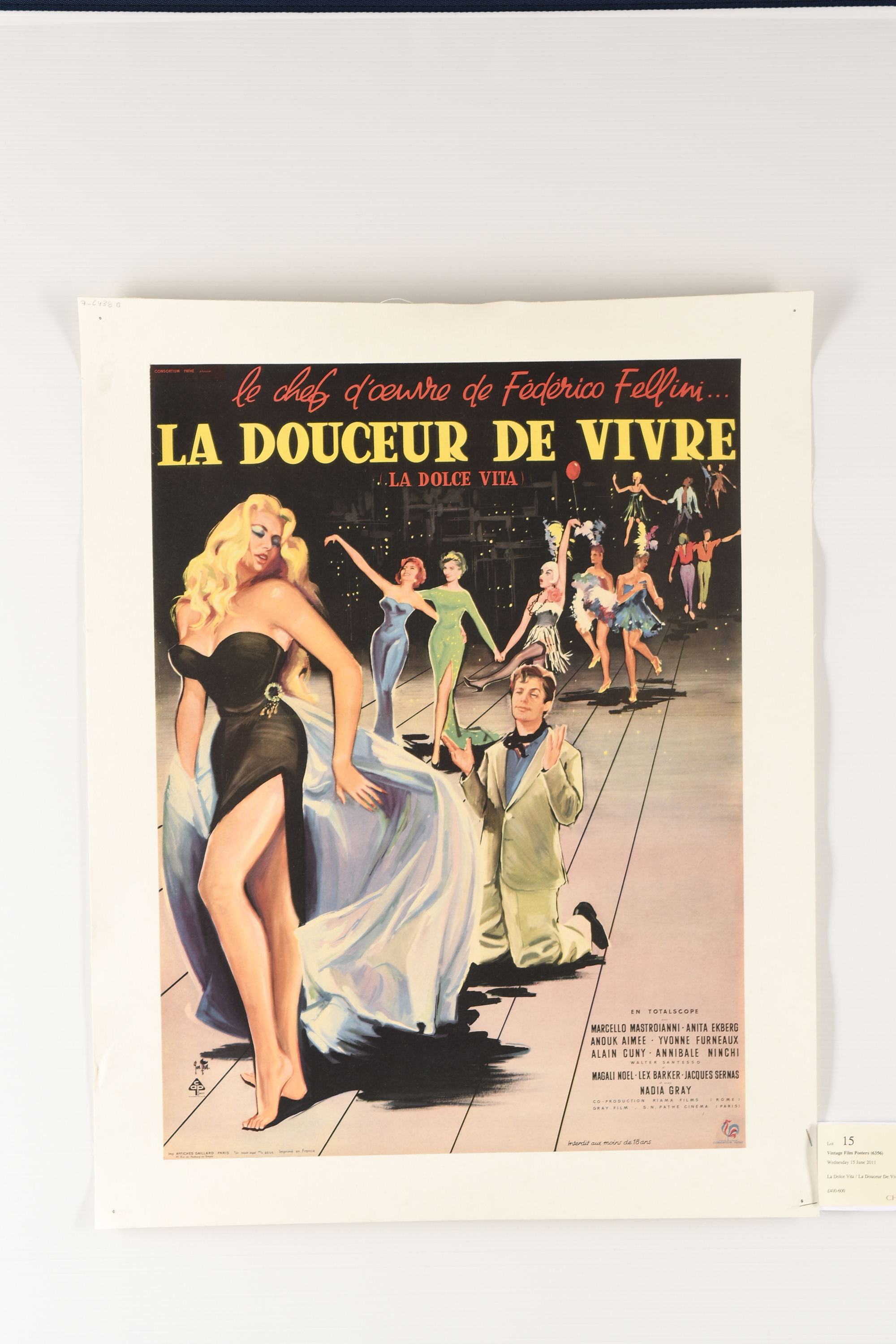 Original "La Doucer De Vivre" Vintage Film Poster (1960) 1st release. - Image 13 of 13