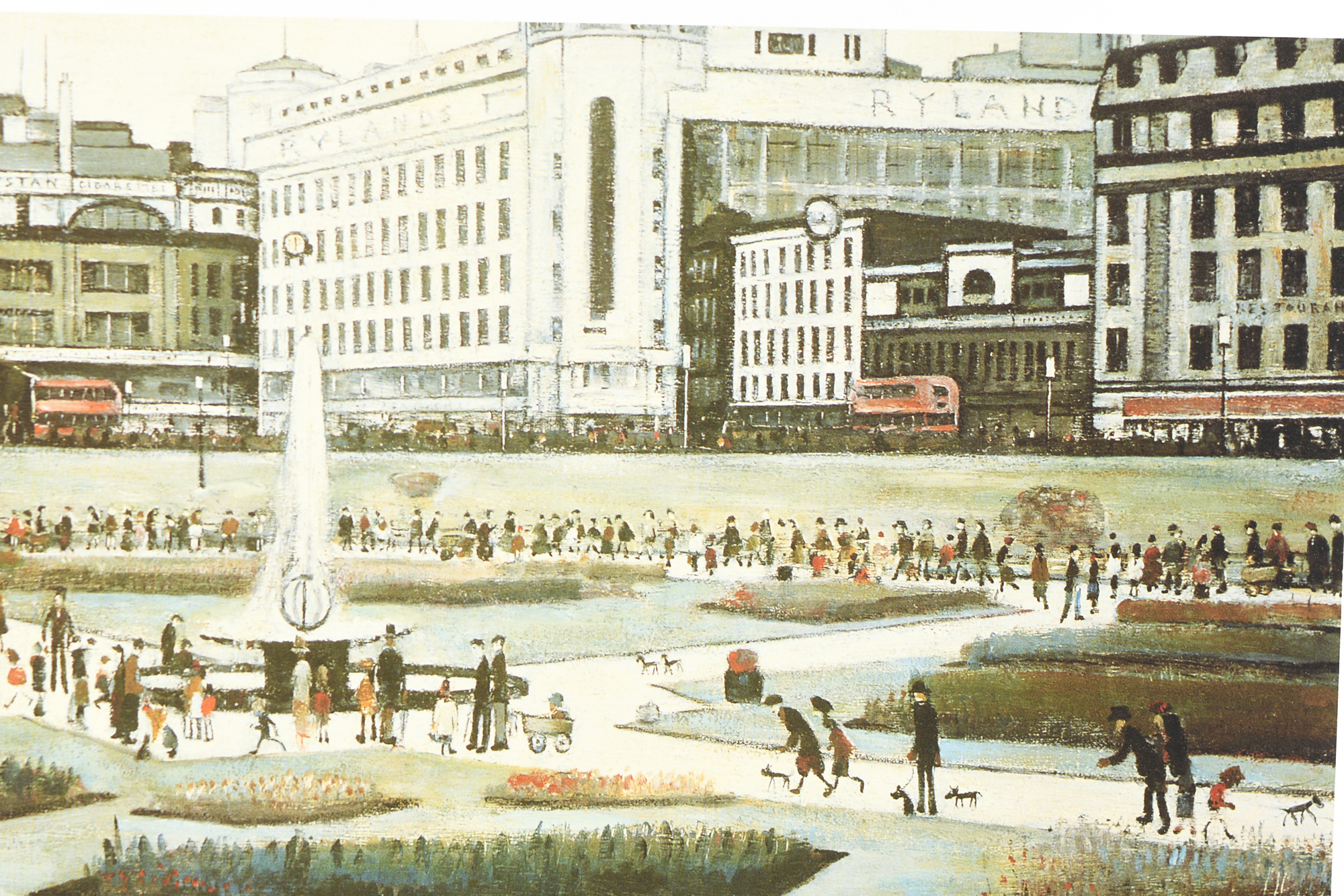 Limited Edition L.S. Lowry "Piccadilly Gardens" Authentication & Embossed Stamped. Mint Condition. - Image 4 of 10