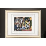 Rare Limited Edition Pablo Picasso on Silk. "Les Femmes Alger". 1 of only 85 ever Published