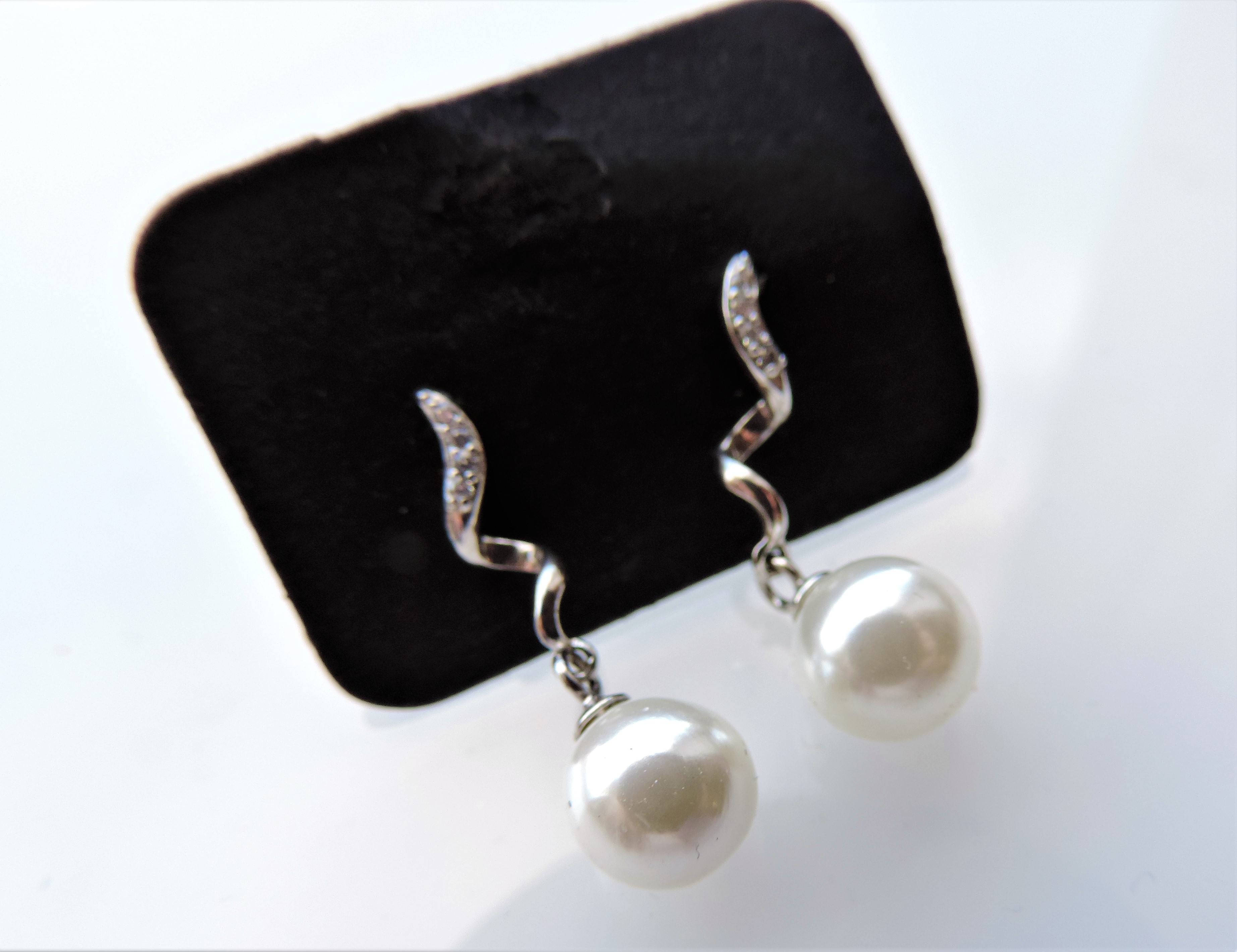 Sterling Silver Pearl Earrings - Image 3 of 3