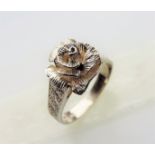 Sterling Silver Rose Ring Hallmark date 1978