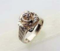 Sterling Silver Rose Ring Hallmark date 1978