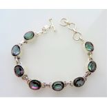 Sterling Silver Mystic Rainbow Topaz Bracelet