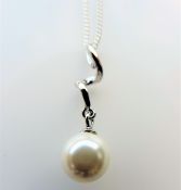 Sterling Silver Pearl Pendant Necklace