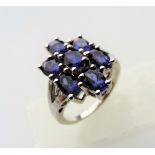 2 carat Royal Blue Topaz Cluster Ring