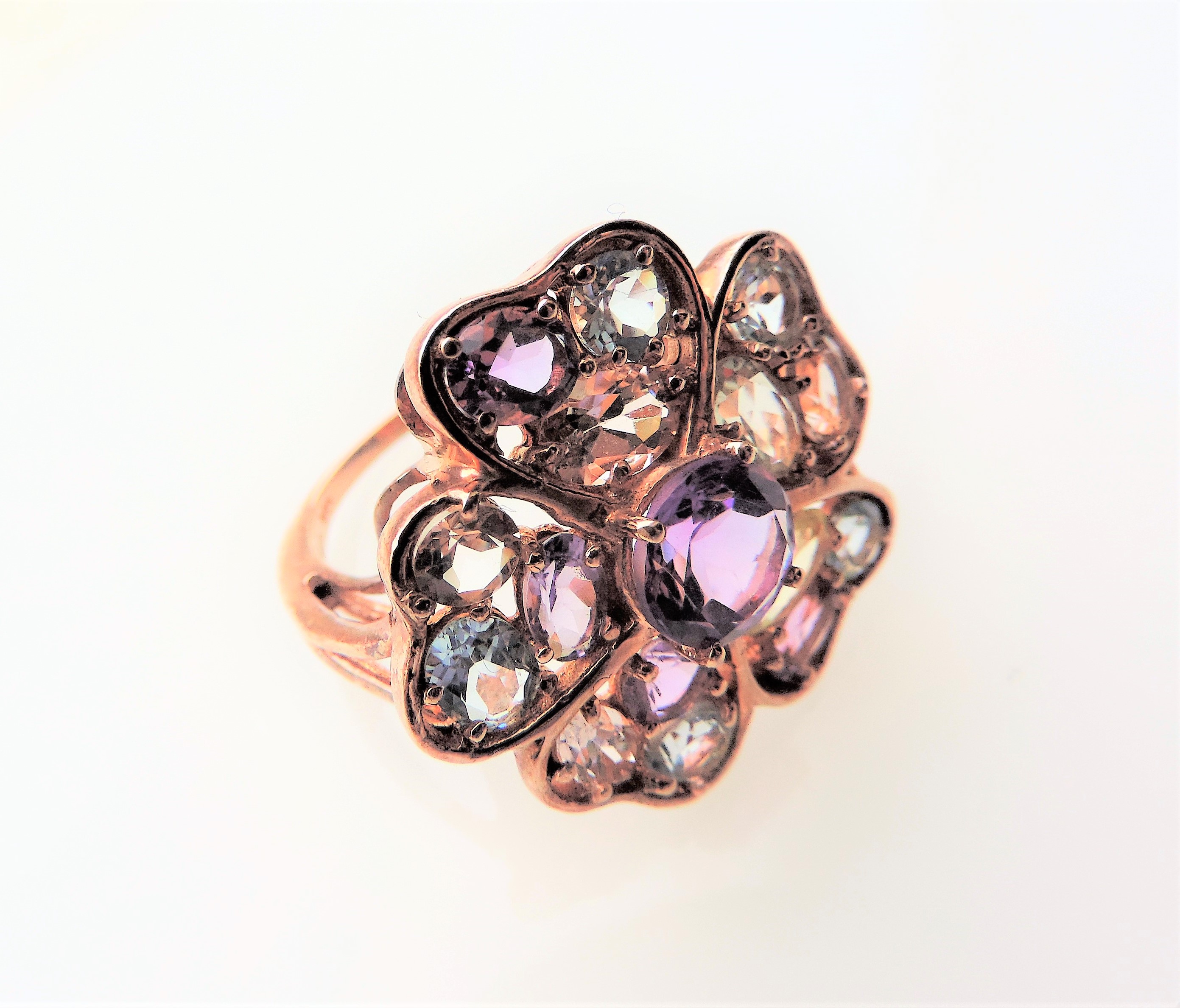 Multi Gemstone Flower Shaped Tutti Frutti Ring - Image 6 of 6