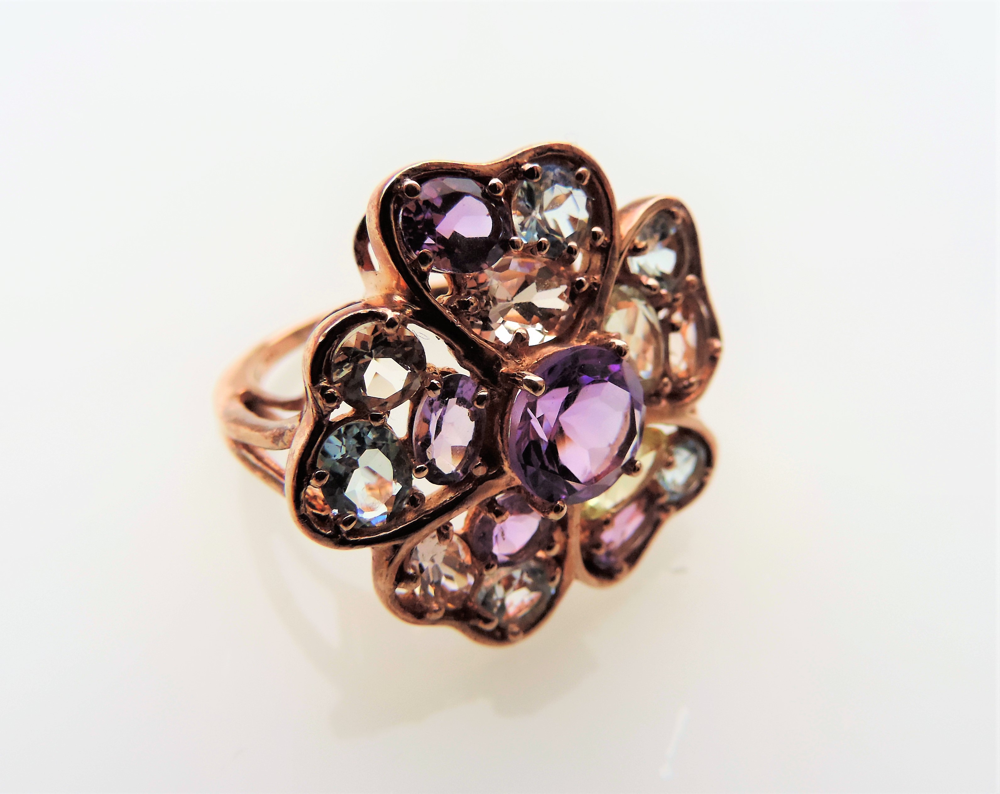 Multi Gemstone Flower Shaped Tutti Frutti Ring - Image 4 of 6