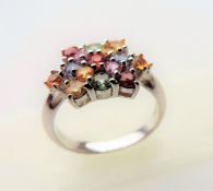 Multi Gemstone Ring in Sterling Silver