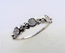 Diamond Ring in Sterling Silver