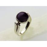 Sterling silver 1.8ct Cabochon Amethyst Ring in 925