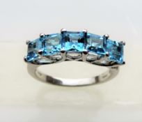 3.5 Carat Blue Topaz Ring