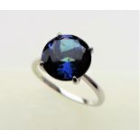 5.75 carat Royal Blue Solitaire Topaz Ring