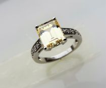 2.25 carat Citrine Ring in Sterling Silver