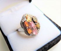 Sterling Silver Multi Gemstone Ring