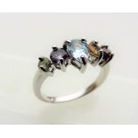 Multi Gemstone Ring in Sterling Silver