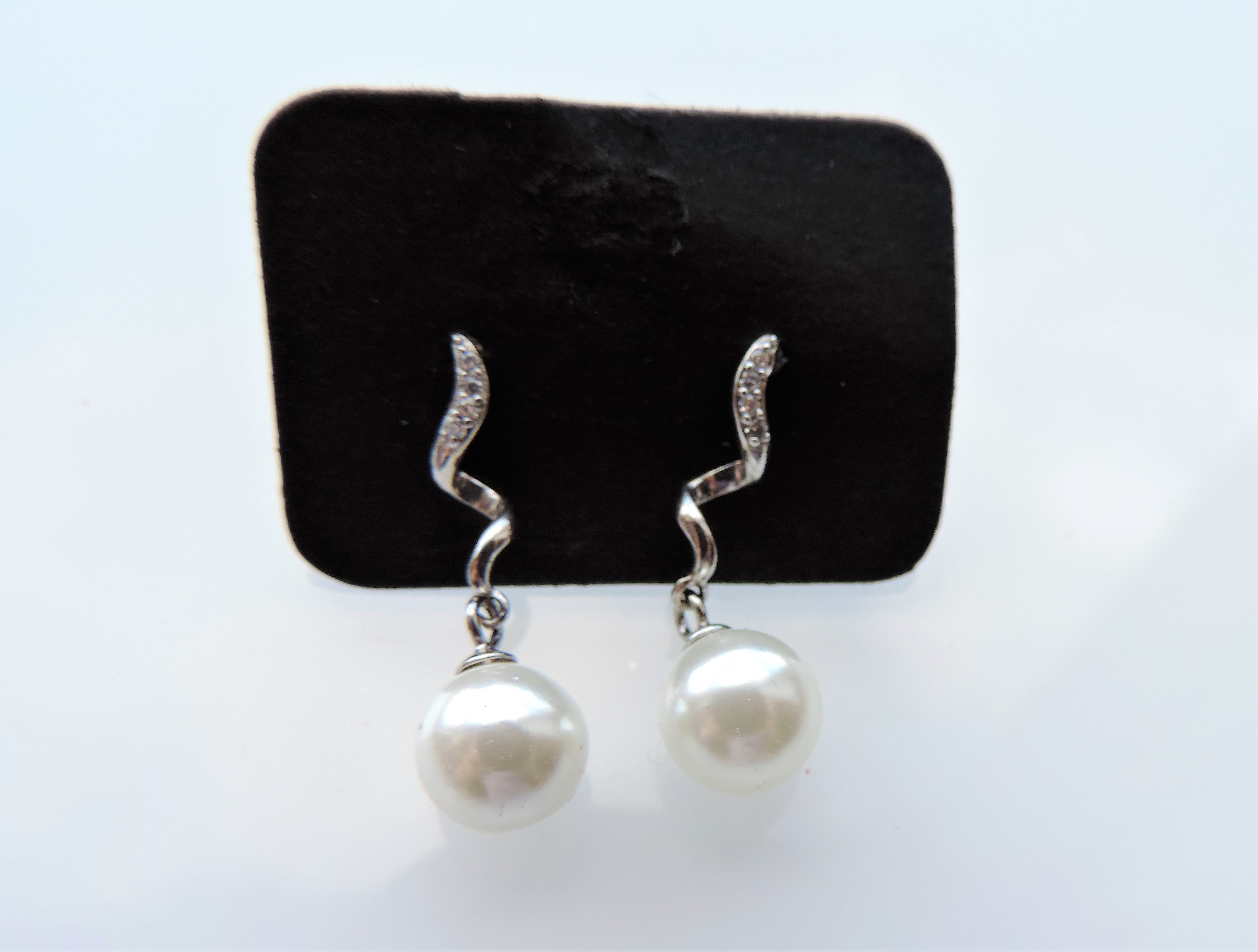 Sterling Silver Pearl Earrings - Image 2 of 3