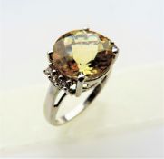 6.84 Carat Citrine & Topaz Ring