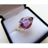 5 carat Amethyst Sterling Silver Ring