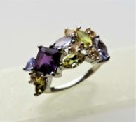 Multi Gemstone Tutti Frutti Ring