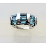 5.85 carat Deep Blue Topaz Ring