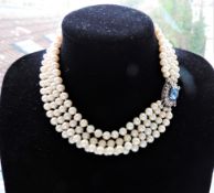 Vintage 4 Row Pearl Necklace