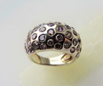 Pink Topaz Dome Shaped Ring in Sterling Silver