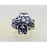 3.20 carat Tanzanite Cluster Ring