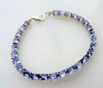 12.96 carat Tanzanite Bracelet in Sterling Silver