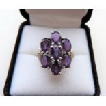 3.15 carat Amethyst Cluster Ring