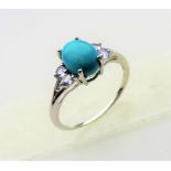 Turquoise and Tanzanite Ring