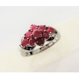 1.35 carat Ruby Cluster Ring