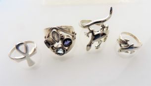 Small collection of silver rings