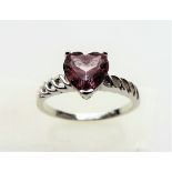 Heart Shaped Pink Tourmaline Ring