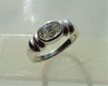 0.75 carat Aquamarine Ring in Sterling Silver