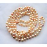 Peaches & Cream Hand Knotted Freshwater Pearl Necklace