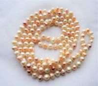 Peaches & Cream Hand Knotted Freshwater Pearl Necklace