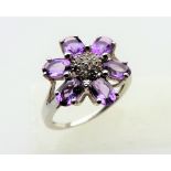 Amethyst & Diamond Ring