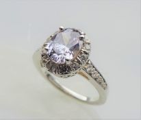 Sterling Silver 1.75 ct Aquamarine Ring