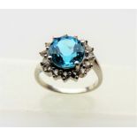 2.50 carat Blue & White Topaz Ring