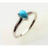 Sterling Silver Turquoise Gemstone Set Ring