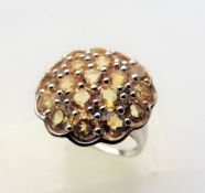 4 carat Citrine Cluster Ring