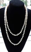 Cultured Pearl Necklace Opera Length 46 inches