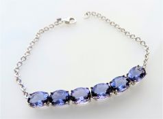 8 carat Tanzanite Bracelet in Sterling Silver