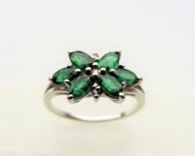 Sterling Silver Green Gemstone Ring