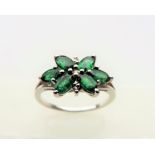 Sterling Silver Green Gemstone Ring