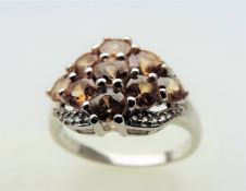 1.8 carat Citrine & Topaz Cluster Ring