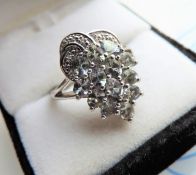 1.04 carat Aquarmarine Cluster Ring