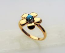 Sterling Silver Gilt Turquoise Ring